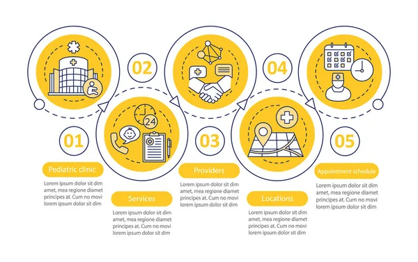 Pediatrik yardım vektör İnfografik şablonu