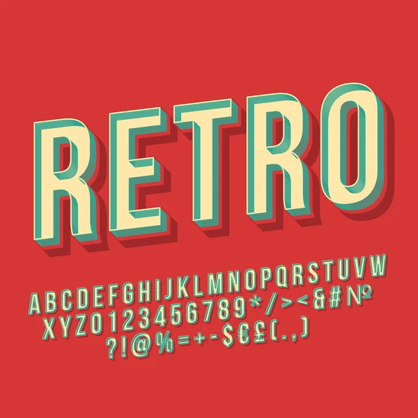 Retro vintage 3d letras vectoriales — Archivo Imágenes Vectoriales