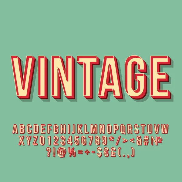 Vintage 3d vetor letras — Vetor de Stock