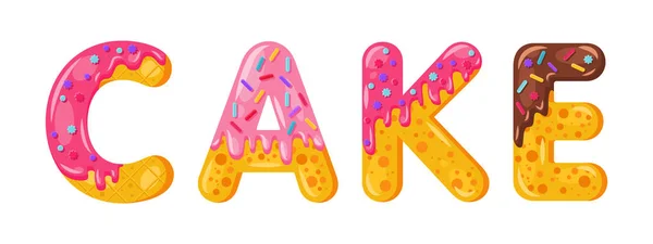 Donut Cartoon Kuchen Keks kühne Schrift Stil — Stockvektor