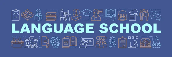 Cursos de idiomas para niños word concepts banner — Vector de stock