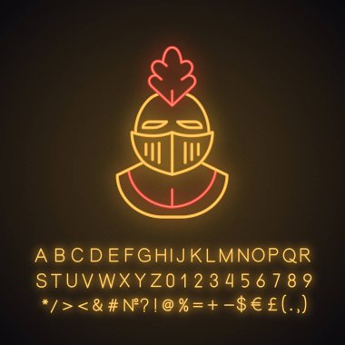 Şövalye kask neon ışık simgesi