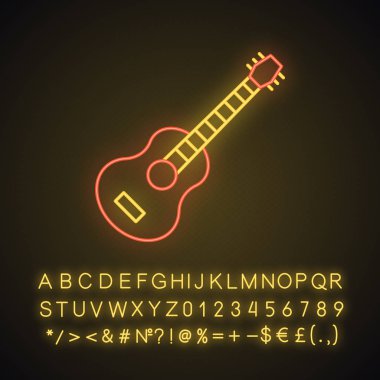 Gitar neon ışık simgesi