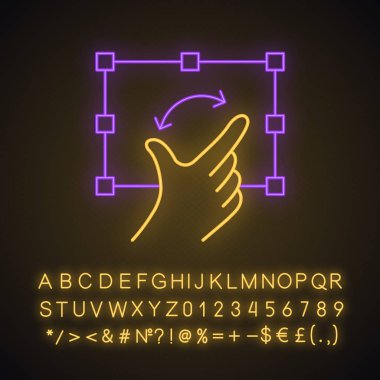 Dokunmatik ekran hareketi neon ışık simgesi
