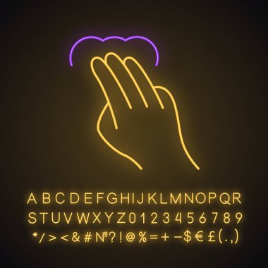 Dokunmatik ekran hareketi neon ışık simgesi