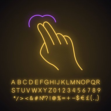 Dokunmatik ekran hareketi neon ışık simgesi