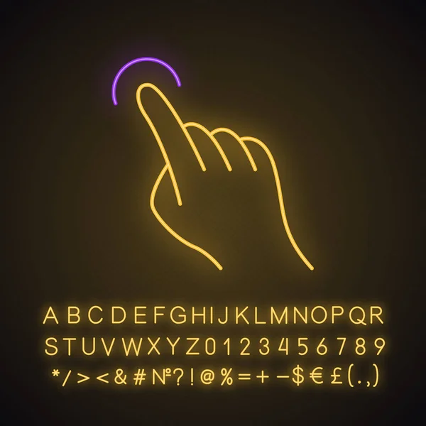 Touchscreen-Geste Neonlicht-Symbol — Stockvektor