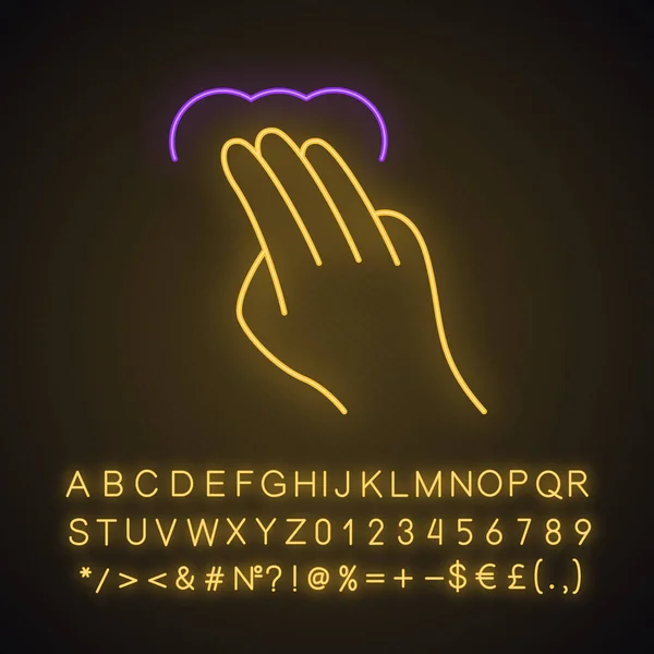 Touchscreen-Geste Neonlicht-Symbol — Stockvektor