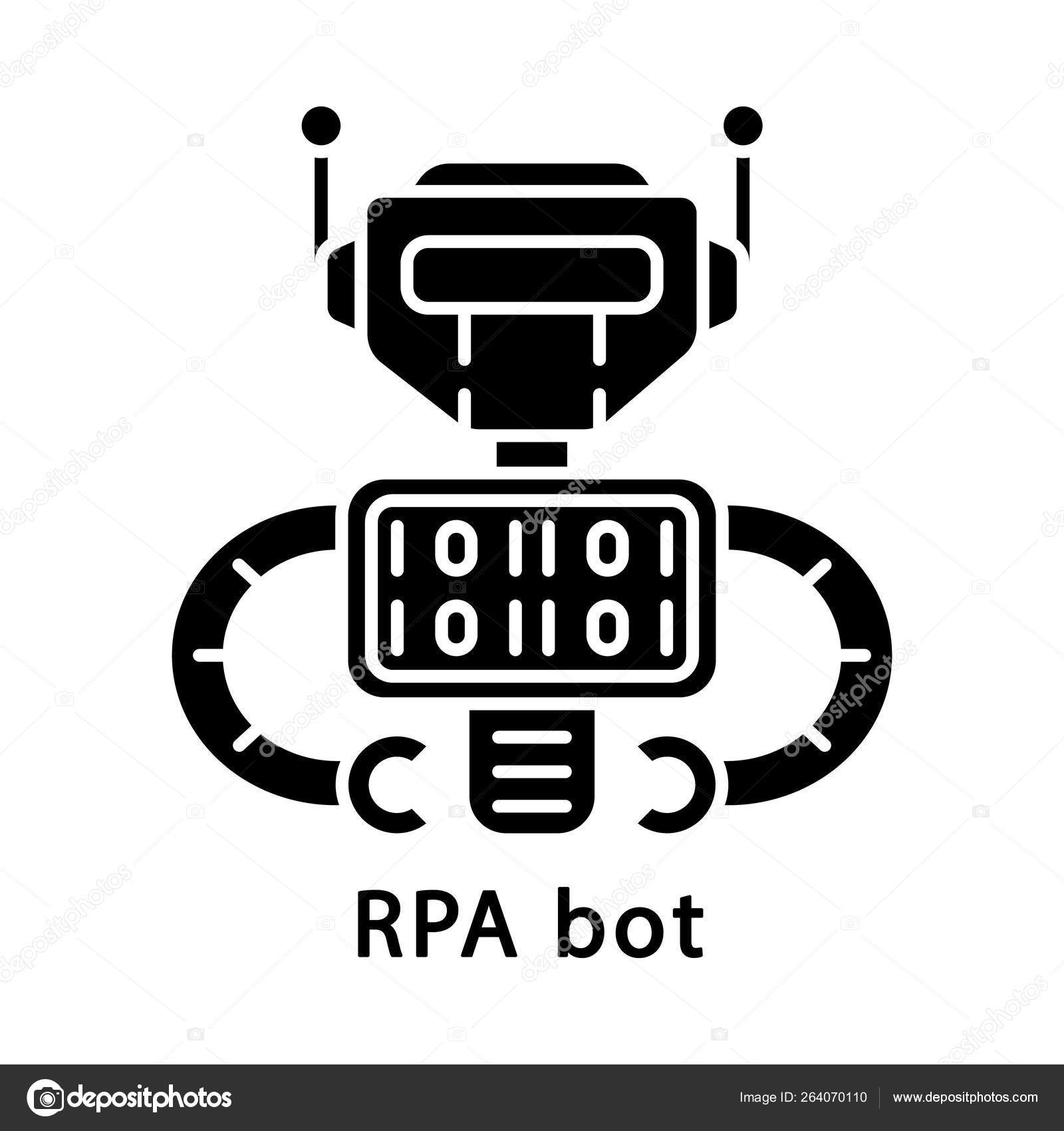 RPA bot glyph icon Stock Vector by ©bsd_studio 264070110 - Main Image