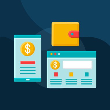 İnternet bankacılığı düz kavram vektör simgesi