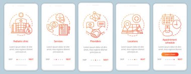 Pediatrik klinik lineer kavramlar ile mobil uygulama sayfası ekranında