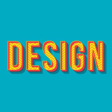 Tasarım vintage 3d vektör yazı