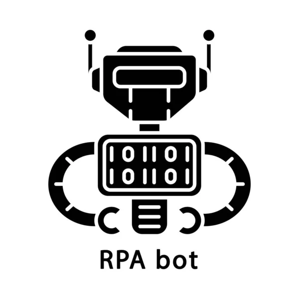 Ikon glif robot RPA - Stok Vektor