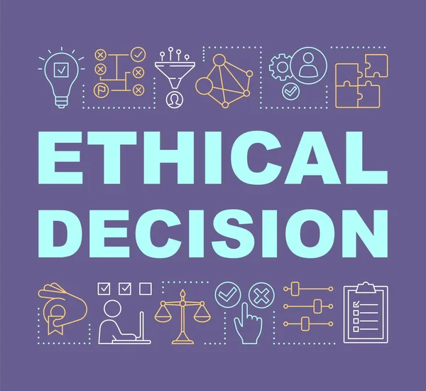 Etikai döntés szófogalmak banner — Stock Vector