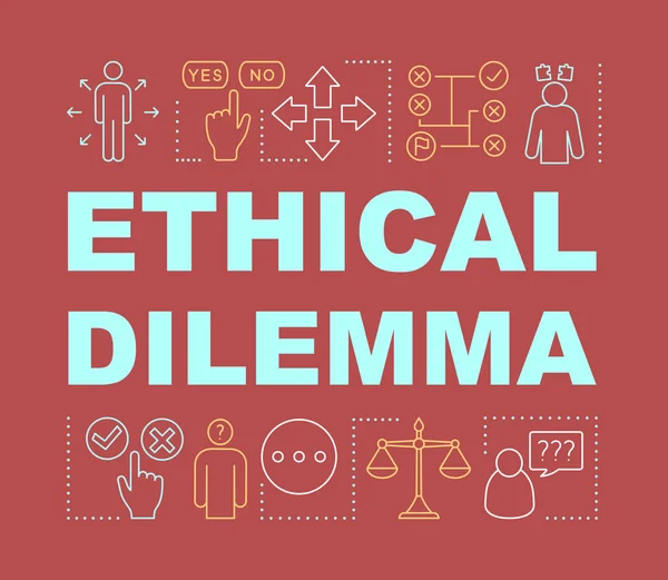 Pojmy etického dilematu — Stockový vektor