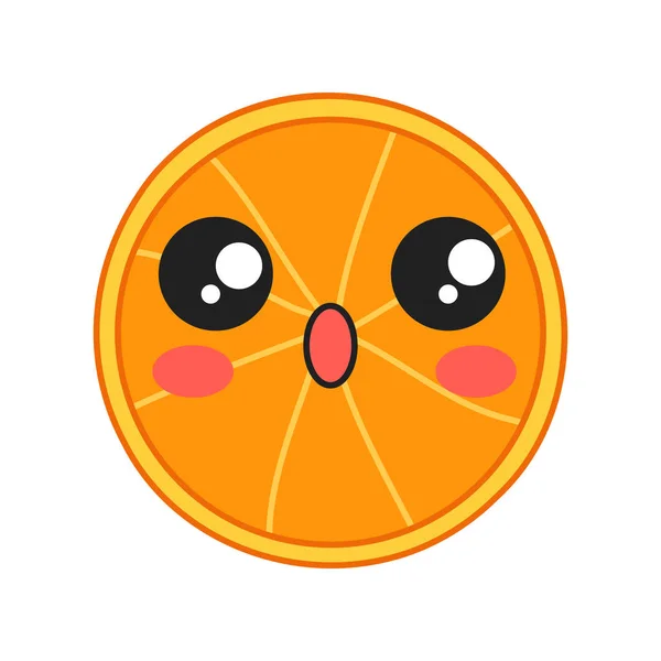 Orange aranyos Kawaii vektor karakter — Stock Vector