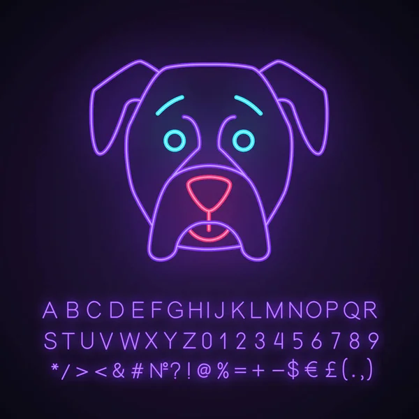 Boxer niedlich kawaii neon light Charakter — Stockvektor