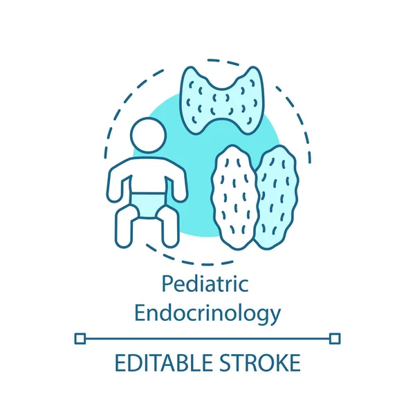 Pediatric endocrinology concept icon — Stock Vector