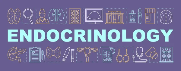 Endocrinología palabra conceptos banner — Vector de stock