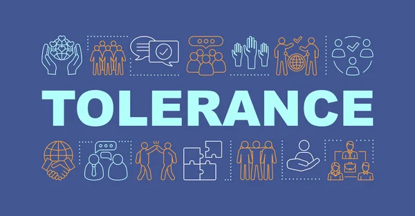 Tolerantie Woord Concepten Banner Maatschappelijk Verantwoord Ondernemen Werkplek Relaties Geïsoleerde — Stockvector