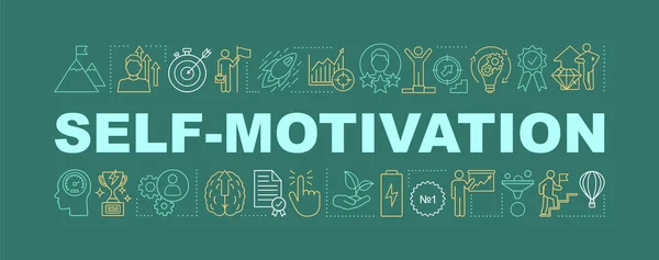 Self Motivation Ord Koncept Banner Mål Att Uppnå Kompetensutveckling Och — Stock vektor
