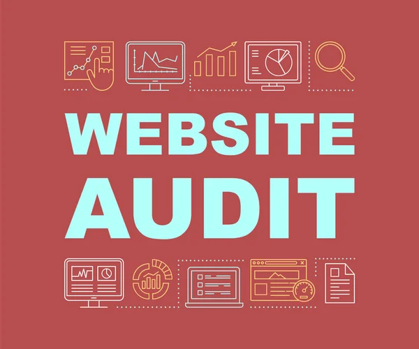 Koncepty Pojmů Dokumentu Pro Audit Webových Stránek Digitální Marketing Web — Stockový vektor