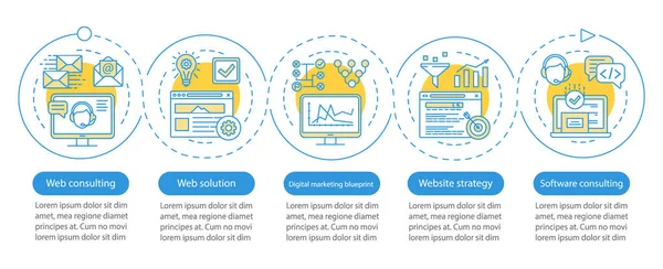 Webes Tanácsadási Szolgáltatások Vektor Infographic Sablon Üzleti Bemutatótervező Elemek Adat — Stock Vector