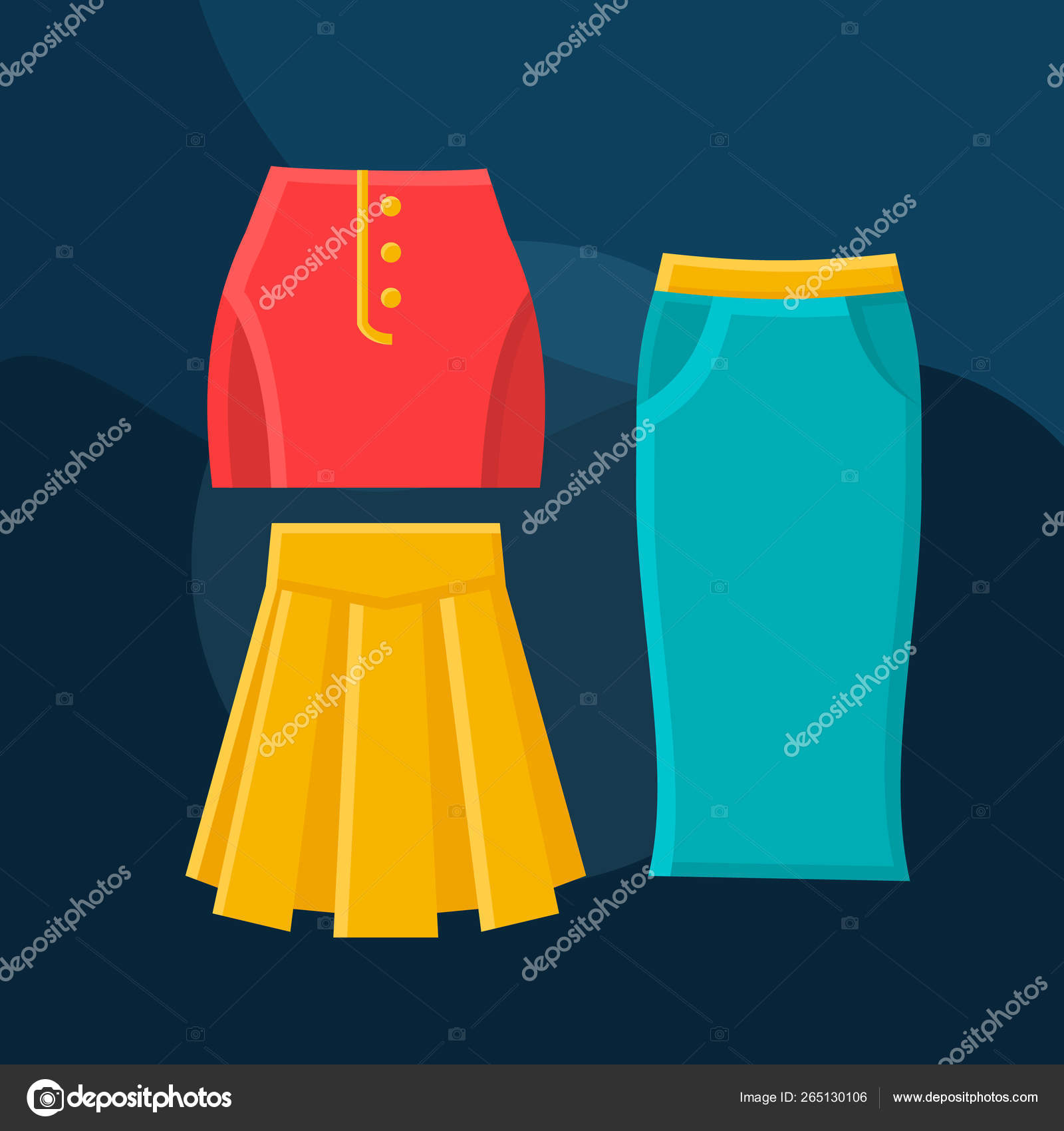 Skirts flat concept vector icon Stock Vector by ©bsd_studio 265130106