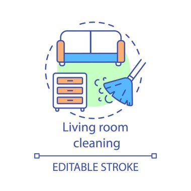 Oturma odası temizlik konsept simgesi