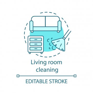 Oturma odası temizlik konsept simgesi