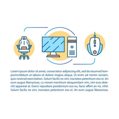 Oyun ortamı makale sayfa vektör şablonu