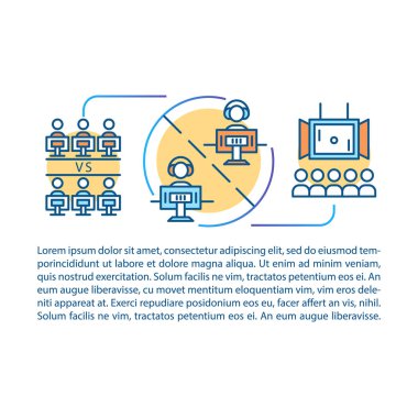 E spor turnuva makale sayfası vektör şablonu
