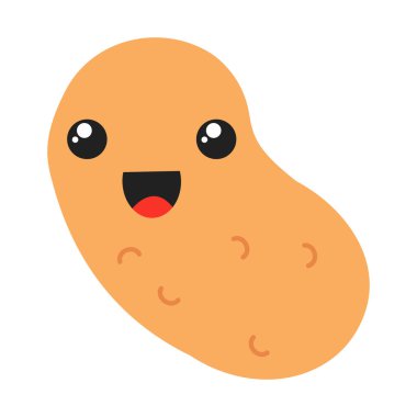 Patates sevimli kawaii düz tasarım uzun gölge karakter