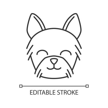 Yorkshire Terrier şirin kawaii doğrusal karakteri
