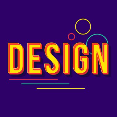 Tasarım vintage 3d vektör yazı. Retro kalın yazı tipi, yazı tipi. Sarı pop art stilize metin. Eski tarz mektuplar. 90'lar, 80'ler afiş, afiş, tabela tipografisi. Koyu mavi renk arka plan