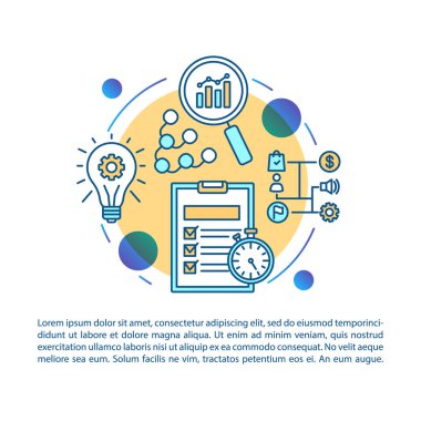 İş planı makale sayfası vektör şablonu