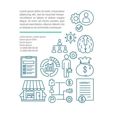 Girişimcilik makale sayfası vektör şablonu