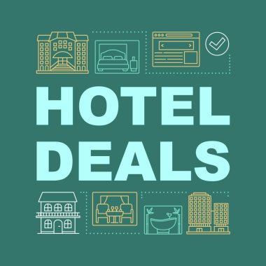 Otel fırsatlar kelime kavramları afiş