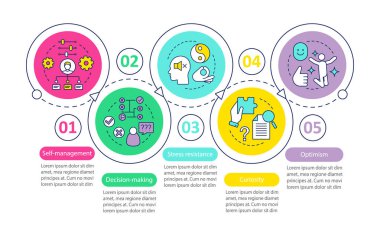Lider ve yönetim becerileri vektör infografik şablonu