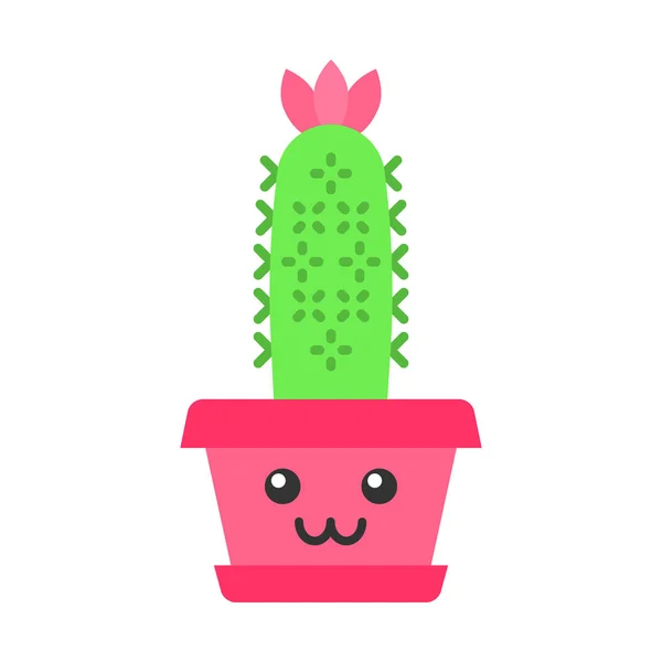 Egel cactus plat ontwerp lange schaduwkleur pictogram — Stockvector