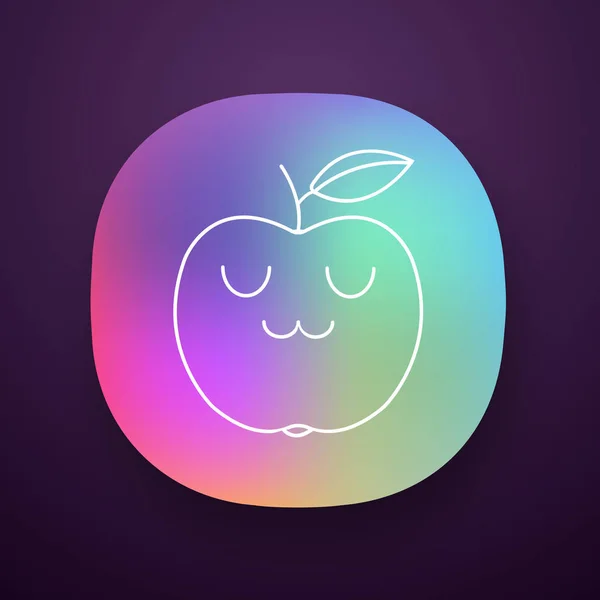 Apple mignon kawaii app personnage — Image vectorielle