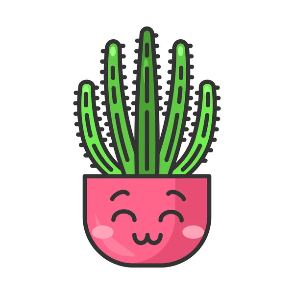 Organ pipe cactus cute kawaii vector character — Stock Vector
