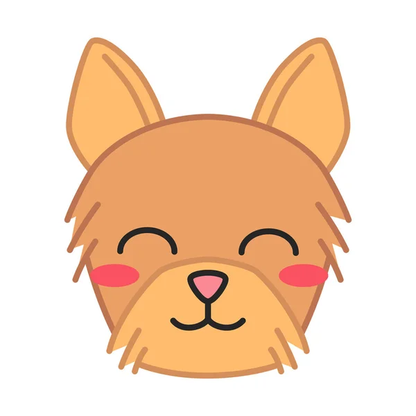 Yorkshire Terrier aranyos kawaii vektor karakter — Stock Vector