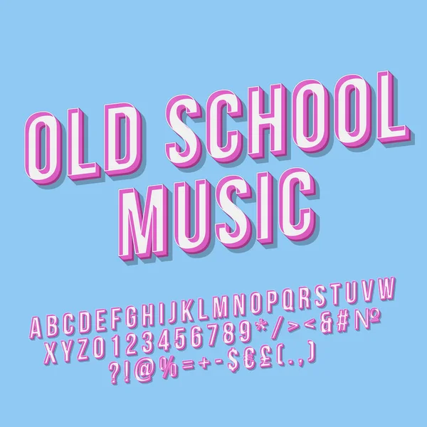 Old school music 3d vector lettering — Stock Vector