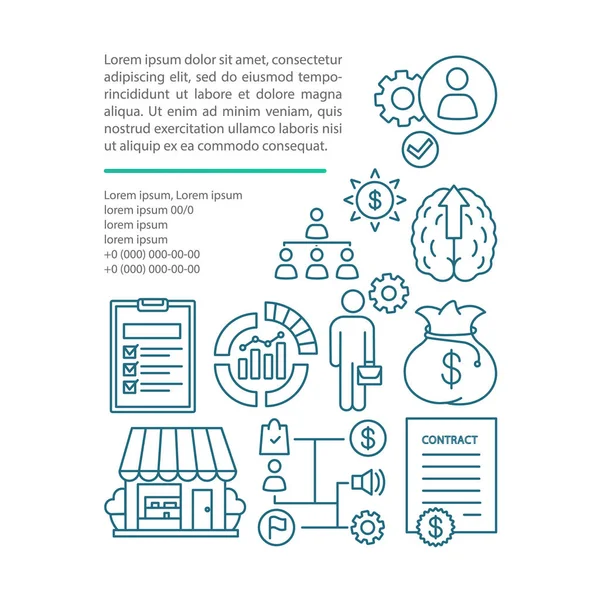 Girişimcilik makale sayfası vektör şablonu