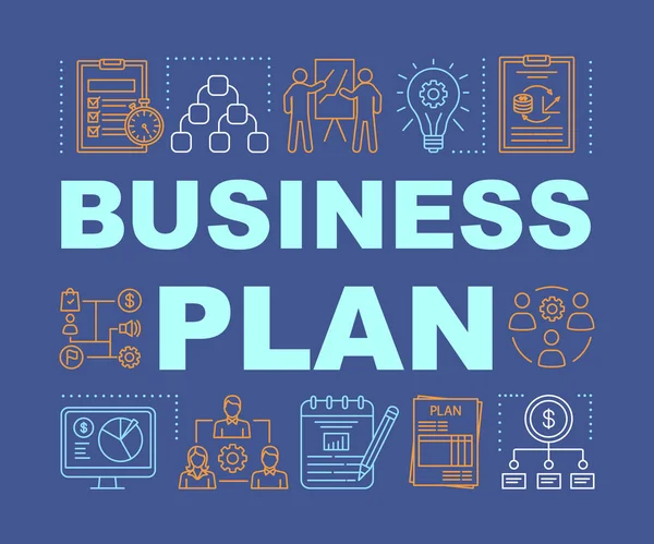 Businessplan Wort Konzepte Banner — Stockvektor