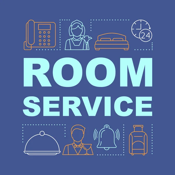 Banner de conceptos de palabra de servicio de habitación — Vector de stock