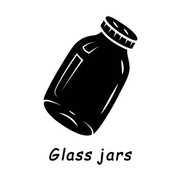 Glass jars glyph icon — Stock Vector
