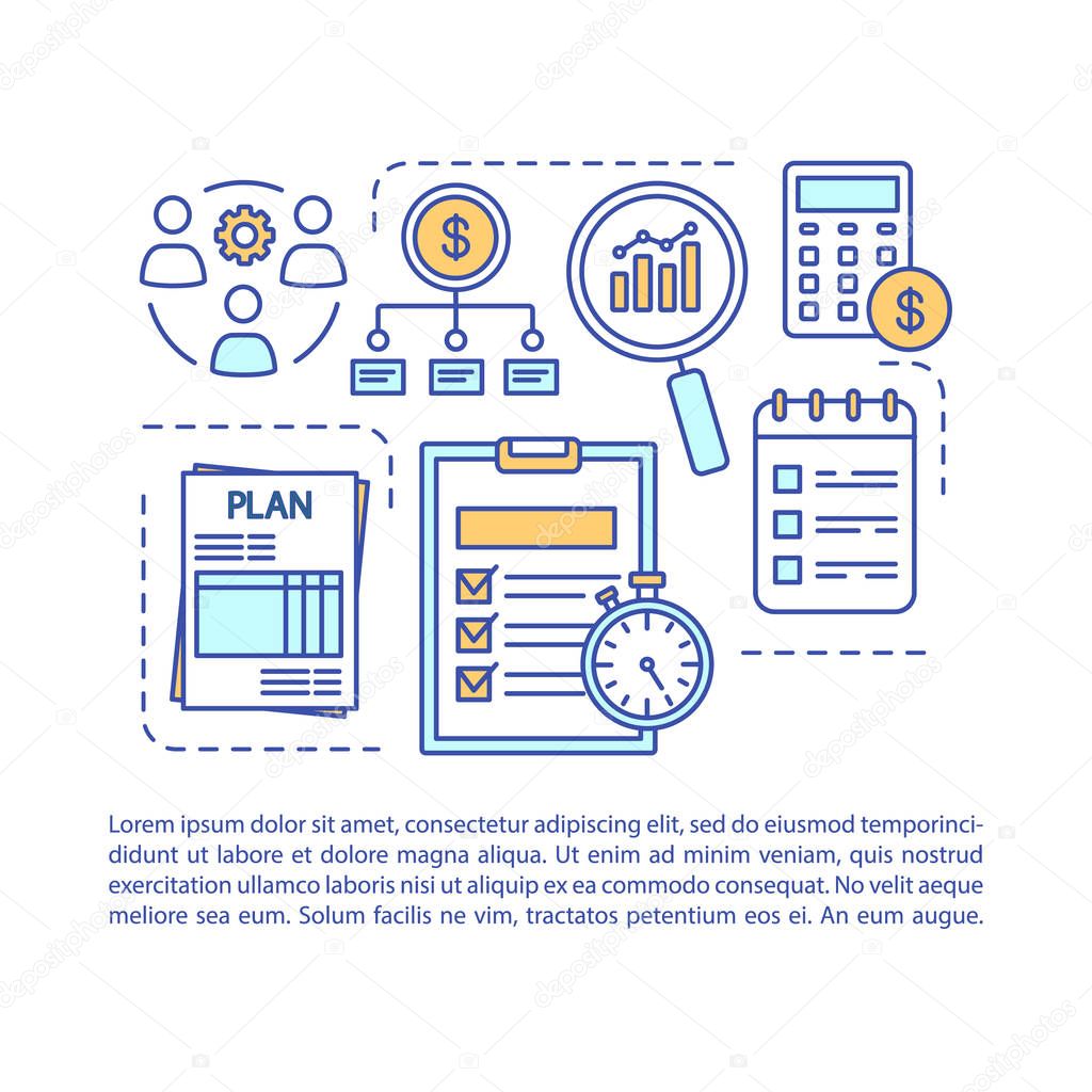 Business plan article page vector template
