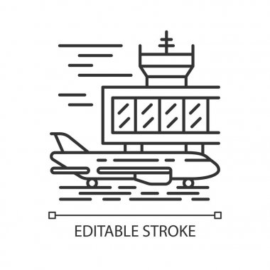Airport outside linear icon clipart